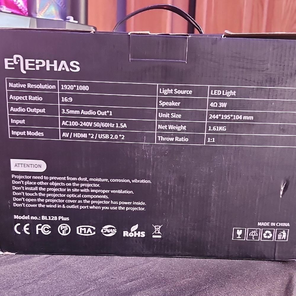 1080P Projector - Black and Gray - Picture 2 of 3